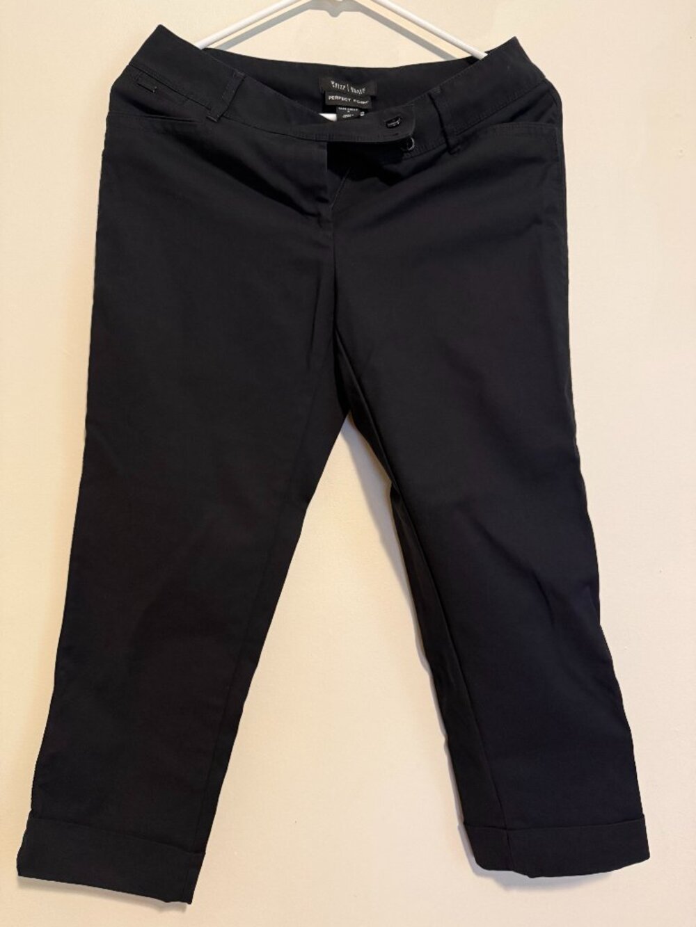 WHBM Black Perfect Form Cropped Slim Trouser Pants | Size 8